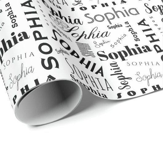 Aangepaste naam Sophia Cadeaupapier (Rol Hoek)