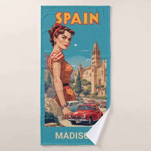 Aangepaste naam Spanje Badhanddoek (Badhanddoek)
