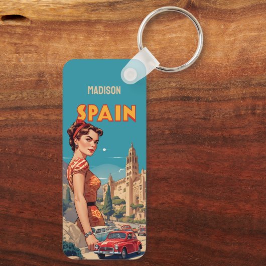 Aangepaste naam  Spanje Sleutelhanger (Achterkant)
