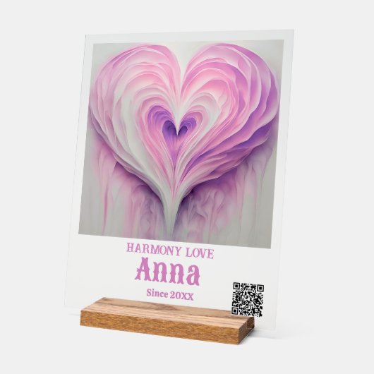 Aangepaste naam, speciale datum, QR-CODE Acrylteke Acryl Bord (Hoek)