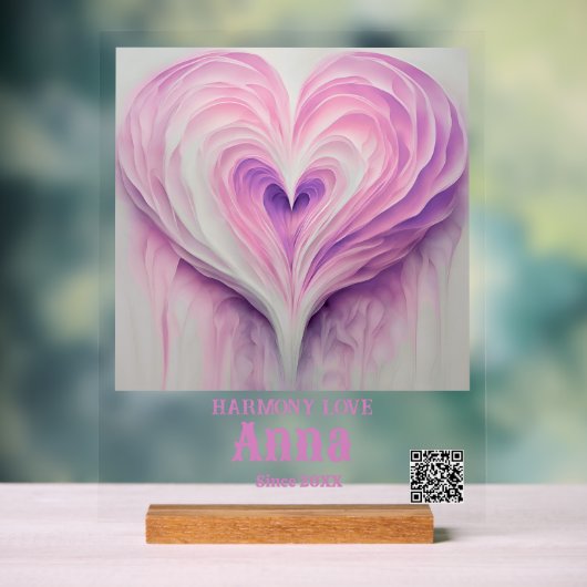 Aangepaste naam, speciale datum, QR-CODE Acrylteke Acryl Bord (Neutraal)