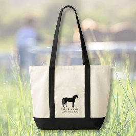 Aangepaste naam speciale paardenrennen tote bag