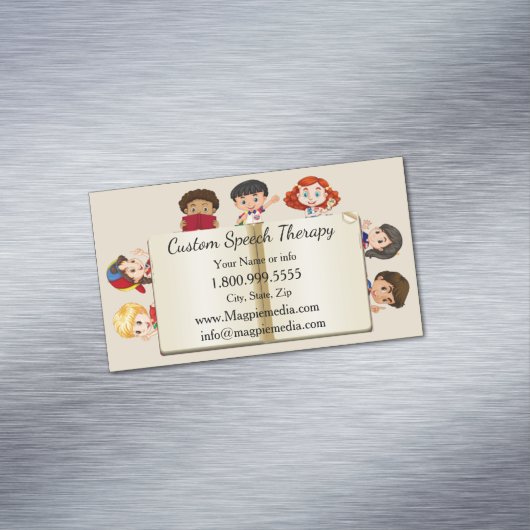 Aangepaste naam Speech Therapy Kinder Cartoon Magnetisch Visitekaartje (Voorbeeld)