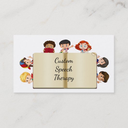 Aangepaste naam Speech Therapy Kinder Cartoon Visitekaartje (Achterkant)