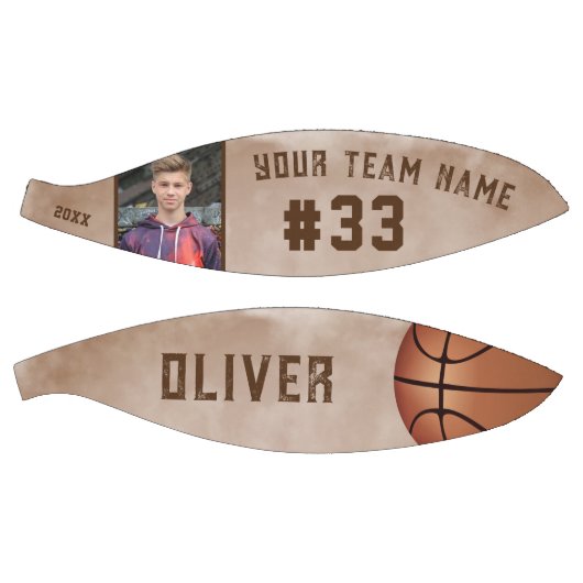 Aangepaste naam speler en nummer teamnaam foto basketbal (Panelen)