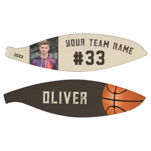 Aangepaste naam speler en nummer teamnaam foto basketbal (Panelen)