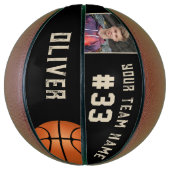 Aangepaste naam speler en nummer teamnaam foto basketbal (Verticaal)