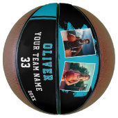 Aangepaste naam speler nummer team 2 foto basketbal (Verticaal)