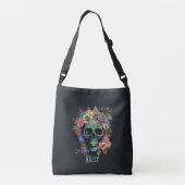 Aangepaste naam Spooky Sugar Skull Crossbody Bag Tas (Achterkant)