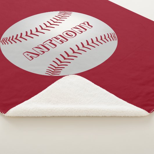 Aangepaste naam Sport Thema Rode Honkbal Deken (3/4)