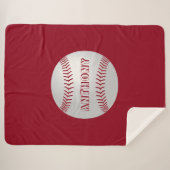 Aangepaste naam Sport Thema Rode Honkbal Deken (Voorkant (horizontaal))