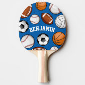 Aangepaste naam Sportevaluatie Blauw Tafeltennisbatje (Achterkant)