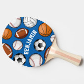 Aangepaste naam Sportevaluatie Blauw Tafeltennisbatje (Zijkant)