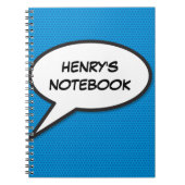 Aangepaste naam Spraak Bubble Retro Stripboek Notitieboek (Voorkant)