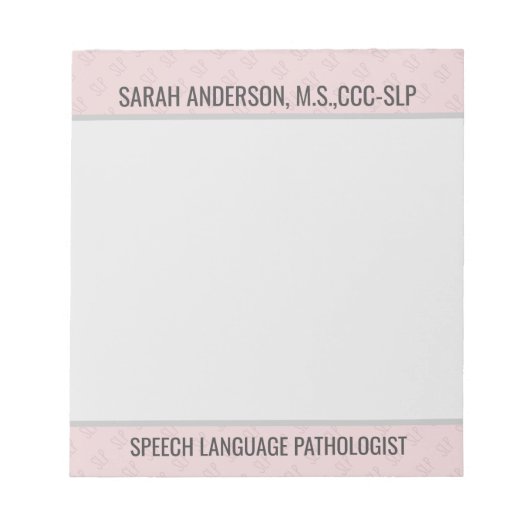 Aangepaste naam Spraaktaal Patholoog SLP-laptop Notitieblok (Voorkant)