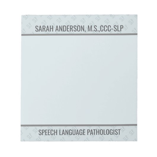 Aangepaste naam Spraaktaal Patholoog SLP-laptop Notitieblok (Voorkant)