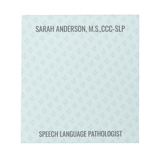 Aangepaste naam Spraaktaal Patholoog SLP-laptop Notitieblok (Voorkant)