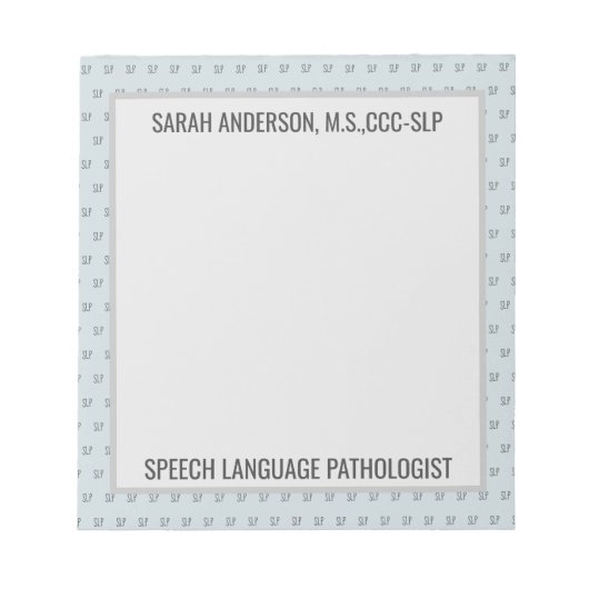 Aangepaste naam Spraaktaal Patholoog SLP-laptop Notitieblok (Voorkant)