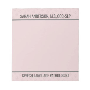 Aangepaste naam Spraaktaal Patholoog SLP-laptop Notitieblok