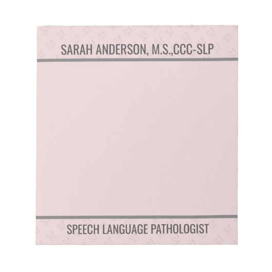 Aangepaste naam Spraaktaal Patholoog SLP-laptop Notitieblok (Voorkant)