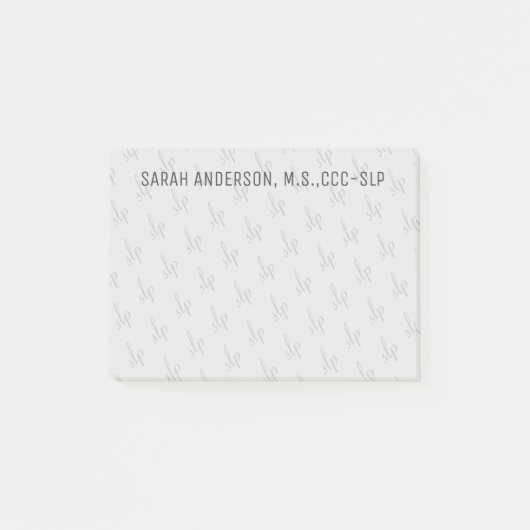 Aangepaste naam Spraaktaal Patholoog SLP Post-it® Notes (Voorkant)