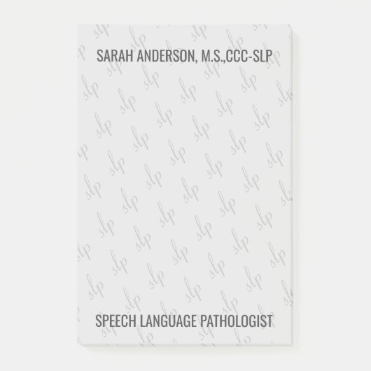 Aangepaste naam Spraaktaal Patholoog SLP Post-it® Notes (Voorkant)