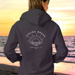 Aangepaste naam Spring Break Zomer Vriendin reis Hoodie<br><div class="desc">Omarm het chique minimalisme van de voorjaarsvakantie met deze gepersonaliseerde hoodie die het uitje van je meisjessquad viert! Vergeet de toeristische slogans en pronk met de uitgekiende sfeer van uw team met een strakke, moderne logo met uw gekozen bestemming en aangepaste naam op de voorkant. Elke blik fluistert: "Lentevakantie goed...</div>