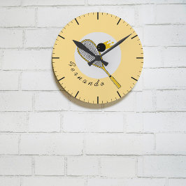 Aangepaste naam Squash Player Coach Racketball Ronde Klok