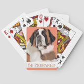 Aangepaste naam St. Bernard Dog Digital Art Pokerkaarten (Achterkant)