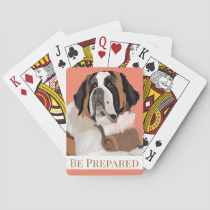 Aangepaste naam St. Bernard Dog Digital Art Pokerkaarten