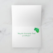 Aangepaste naam St. Patrick's Day groene klavertje Kaart (Binnen)