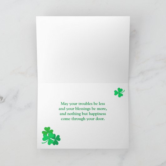 Aangepaste naam St. Patrick's Leprechaun Shamrocks Feestdagen Kaart (Binnen)