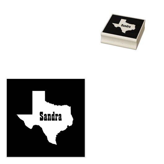 Aangepaste naam staat van Texas Cutout Rubberstempel (Gestempeld)