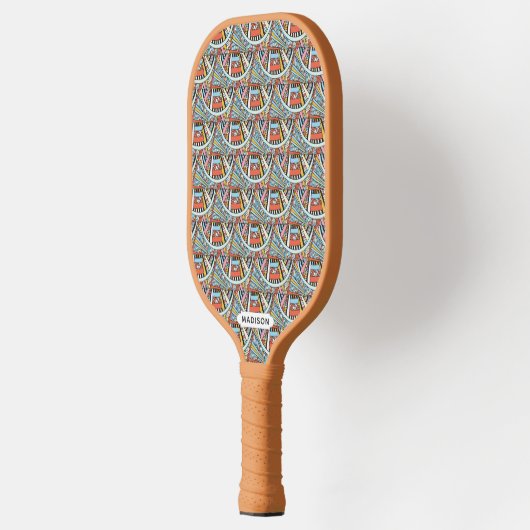 Aangepaste naam standaard patroon pickleball paddle (Links)