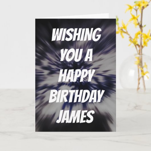 Aangepaste naam Star Explosion Birthday Kaart (Gele Bloem)