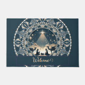 Aangepaste naam Star of Wonder Nativity Dot Mandal Deurmat (Voorkant)