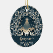 Aangepaste naam Star of Wonder Nativity Dot Mandal Keramisch Ornament (Rechts)