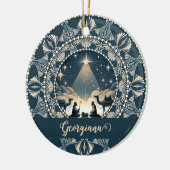 Aangepaste naam Star of Wonder Nativity Dot Mandal Keramisch Ornament (Links)