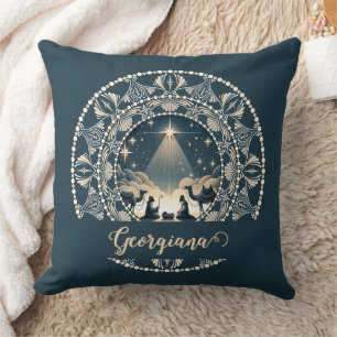 Aangepaste naam Star of Wonder Nativity Dot Mandal Kussen