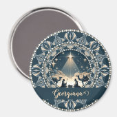 Aangepaste naam Star of Wonder Nativity Dot Mandal Magneet (Voorkant / Achterkant)