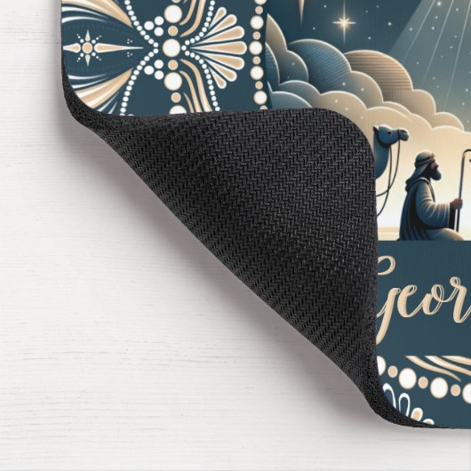 Aangepaste naam Star of Wonder Nativity Dot Mandal Muismat (Hoek)