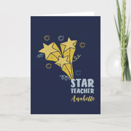 Aangepaste naam Star Teacher Bedankkaart