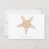 Aangepaste naam Starfish White & Cream Bedankkaart (Voorkant)