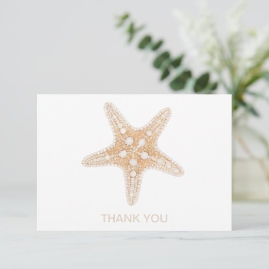 Aangepaste naam Starfish White & Cream Bedankkaart (Staand voorkant)