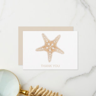 Aangepaste naam Starfish White & Cream Bedankkaart
