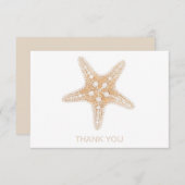 Aangepaste naam Starfish White & Cream Bedankkaart (Voorkant / Achterkant)