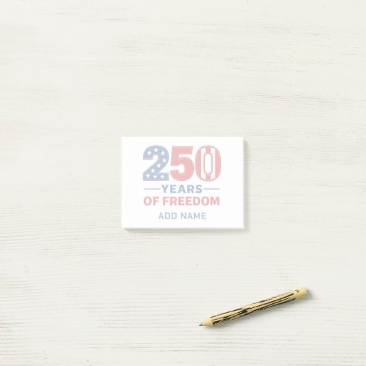 Aangepaste naam Stars and Stripes 250 jaar vrijhei Post-it® Notes (Op bureau)