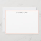 Aangepaste naam Stationery Chic Modern Blush Pink Notitiekaartje (Voorkant)