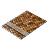 Aangepaste naam Steampunk Metallic Bronze Scales Notitieboek (Linkerzijde)