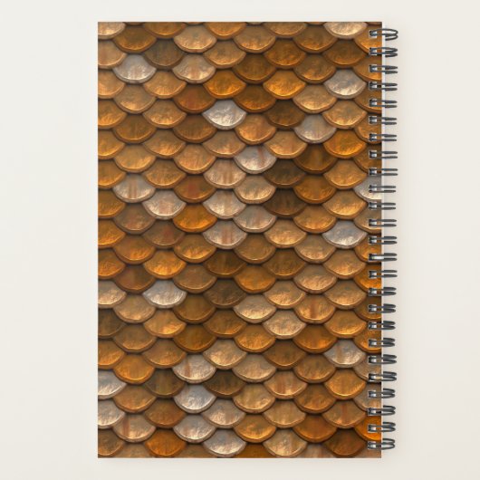 Aangepaste naam Steampunk Metallic Bronze Scales Planner (Achterkant)